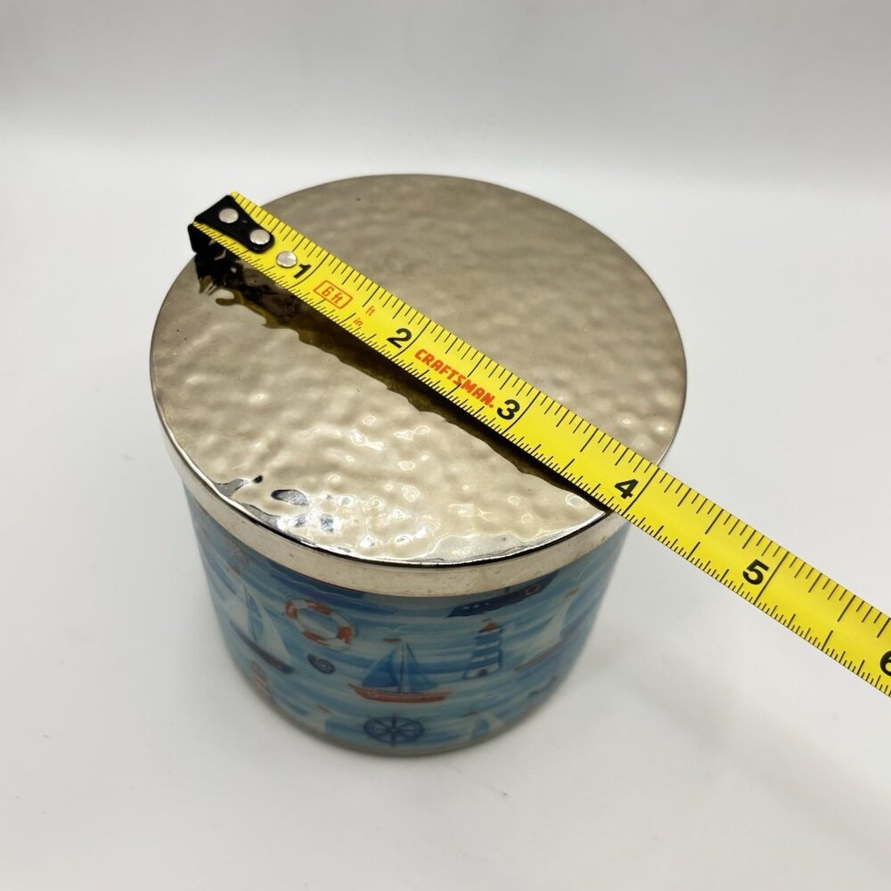 Kringle Candle Salt Water Taffy 3 Wick Painted Jar Soy Candle Nautical Boat 14oz - Picture 13 of 13